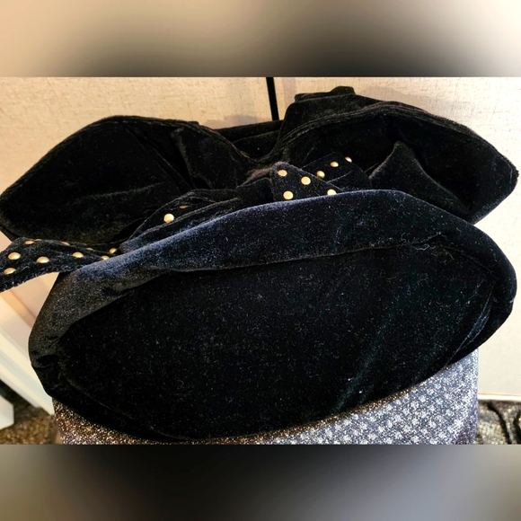 Diane Gail black studded velvet shoulder bag EUC - Picture 7 of 7